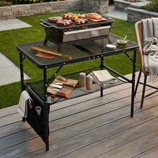 Folding Camping Grill Table Aluminum Picnic Tables Portable Outdoor Party BBQ