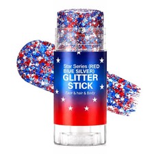 4th of July Body Glitter Stick Red White Blue Patriotic Makeup for Women Kids