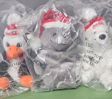 Coca-Cola Plush Penguin, Polar Bear, Seel , Multicolor Holiday bean bag plush