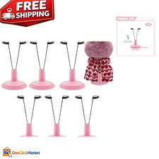6-Pack Doll Display Stands for 4-8 Inch Dolls, Adjustable Flexible Holder with R