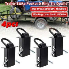 Stake Pocket D-Ring Tie Downs Utility for Flatbed Trucks and Trailer – 4 Pack