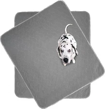 Super Absorbent Reusable Dog Pee Pads - 2-Pack, Grey 36x41in for Indoor Training