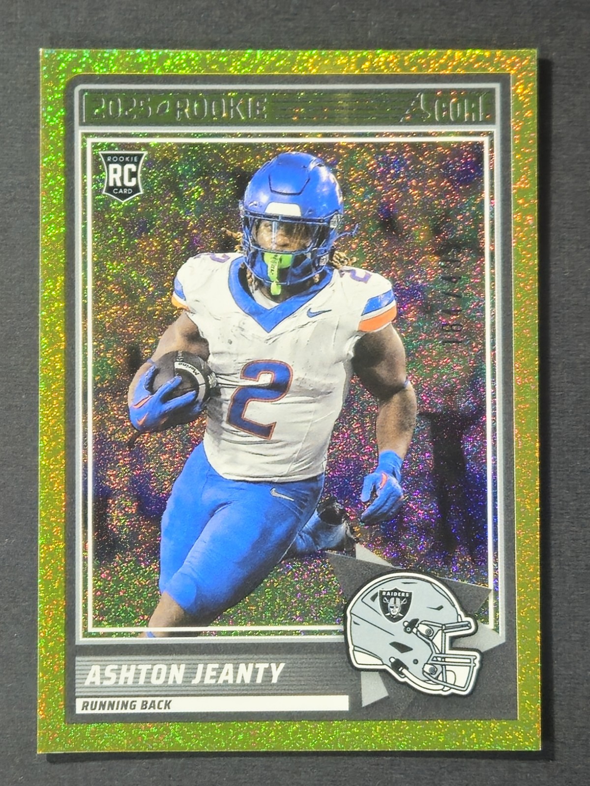 2025 Score - Rookies Ashton Jeanty #14 (RC) Dots Gold /499   Raiders