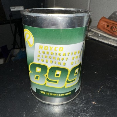 Royco Lubricating Aircraft Engine Turbine Oil 899 One Quart Bent Can