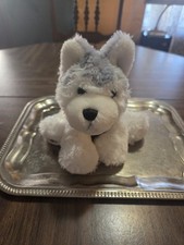 Ganz Webkinz Husky Dog HM120 Plush Stuffed Animal Dog Gray White No Code 8"