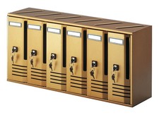 BOÎTE AUX LETTRES DE COPROPRIÉTÉ MOD. CUBE EN ALUMINIUM COULEUR BRONZE 6 PLACES