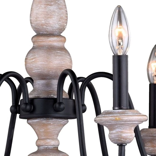 Georgetown 6-Light Chandelier in Farmhouse and Candle Style 20.75 Inches Tall - Picture 3 of 4