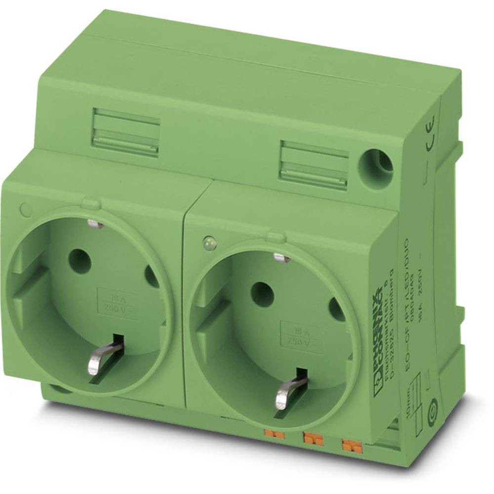 Prise modulaire 2P+T rail DIN Phoenix Contact EO-CF/PT/LED/DUO/GN