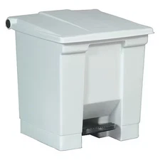 Rubbermaid Commercial Fg614300wht Legacy Step On Container 8 Gal Rectangular