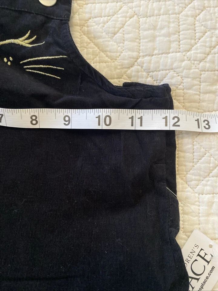 NUEVO CON ETIQUETAS Children’s Place Negro Gato Jersey 2T Pana Halloween Fiesta Borde Dorado Nuevo con Etiquetas Foto 4 de 4