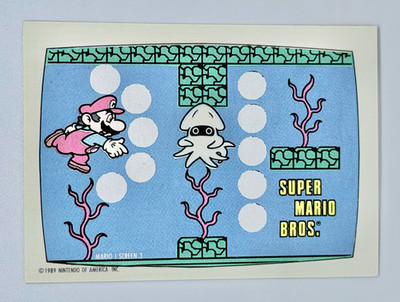 1989 Topps Nintendo Super Mario Bros Scratch-Off Game Card Screen 3 Unscratched