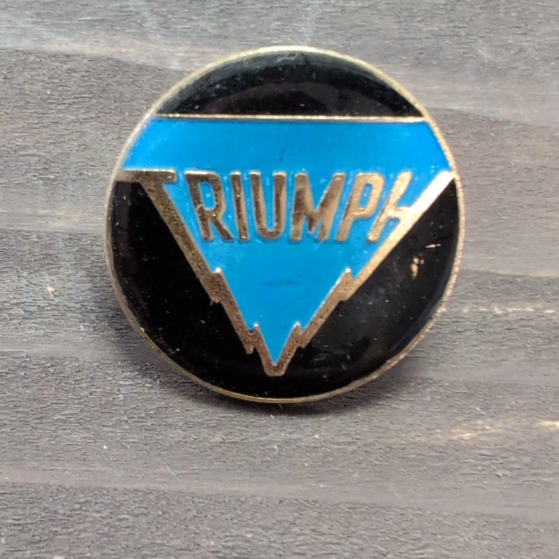 Triumph Blue/Black Triangle Logo Round Lapel Hat Pin Pinback
