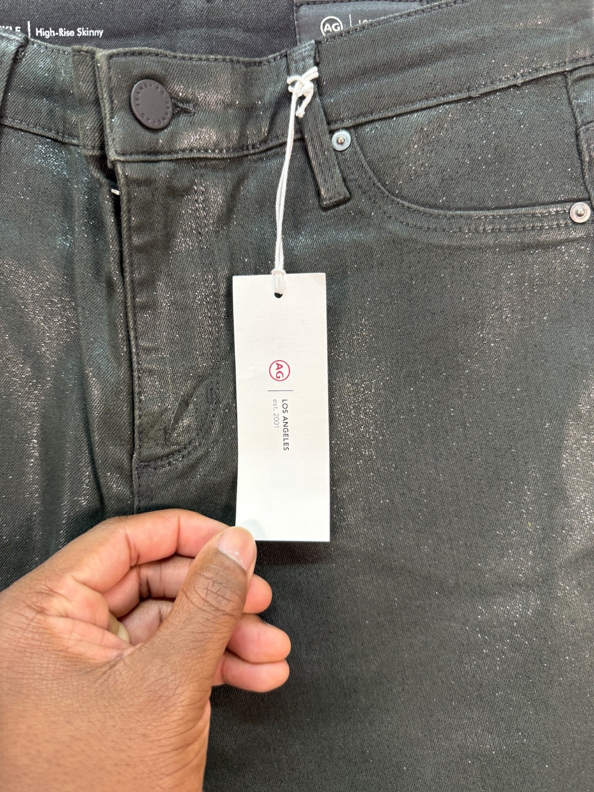 AG Farrah Ankle High Rise Skinny Jeans Womens 28 Black Slim Fit NWT thumbnail 2