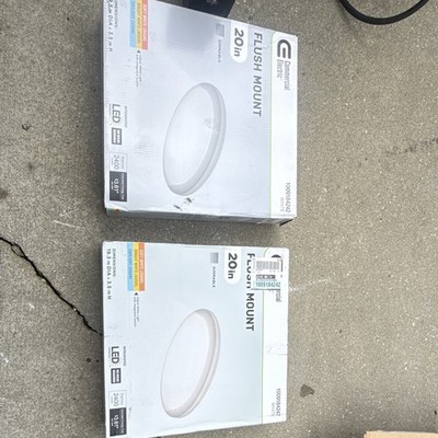 Commercial Electric LED 20in Flush Mount Ceiling Light White Dimmable 2400lm