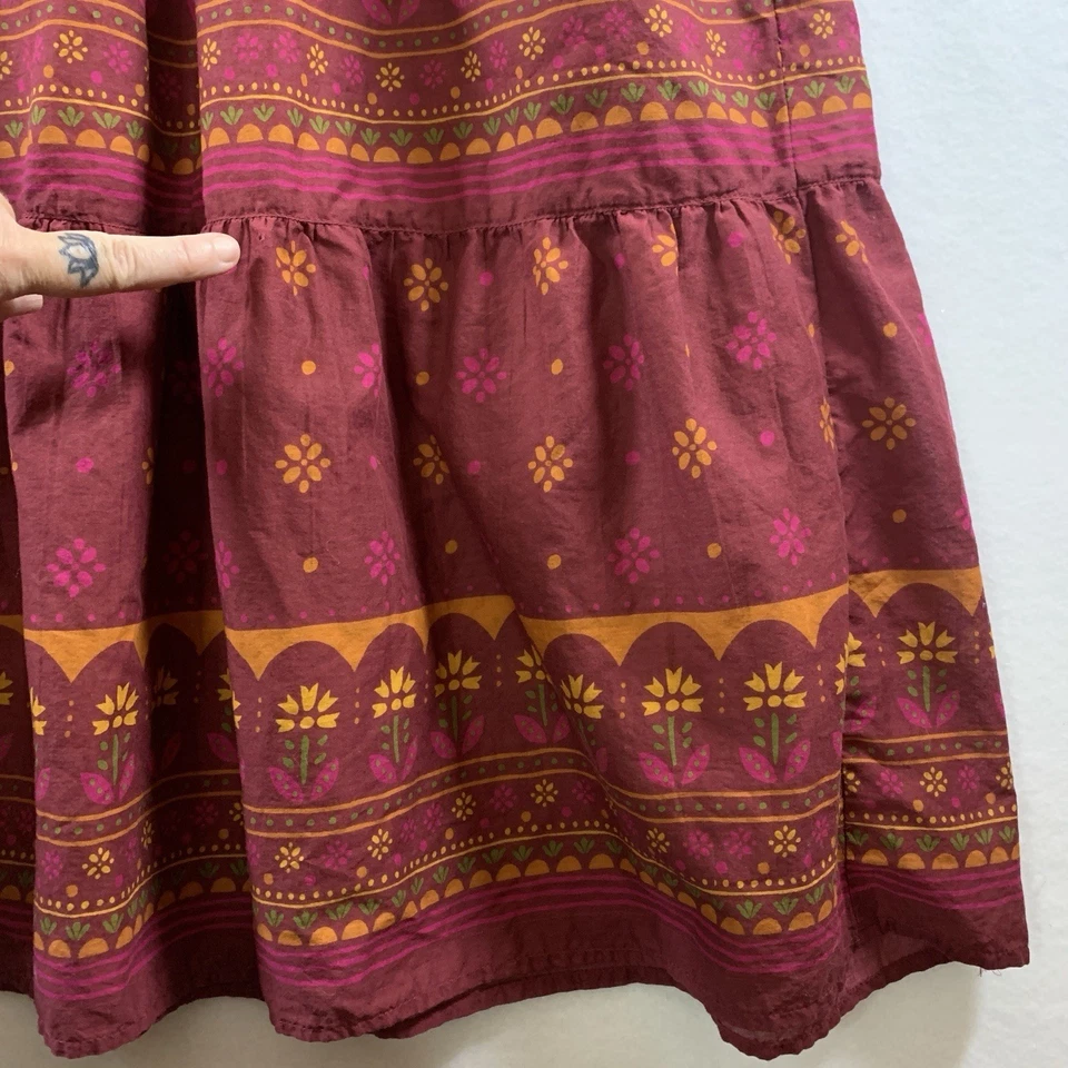 Gudrun Sjoden Womens Lalita Tiered Dress Sz XL Organic Cotton Artisian Boho Folk - Image 2 of 4