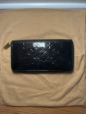 Louis Vuitton Zippy Wallet Monogram Vernis Enamel Wallet Black