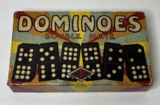 Vintage Halsam Double Nine Dragon Dominoes Complete With Box Made in USA