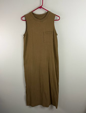 Everlane Long Weekend Sleeveless Tank Dress Size Small 100% Cotton Green Cute!
