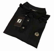 Sage Valley FootJoy Golf Shirt Men Large Short Sleeve Solid Lisle Black NWT
