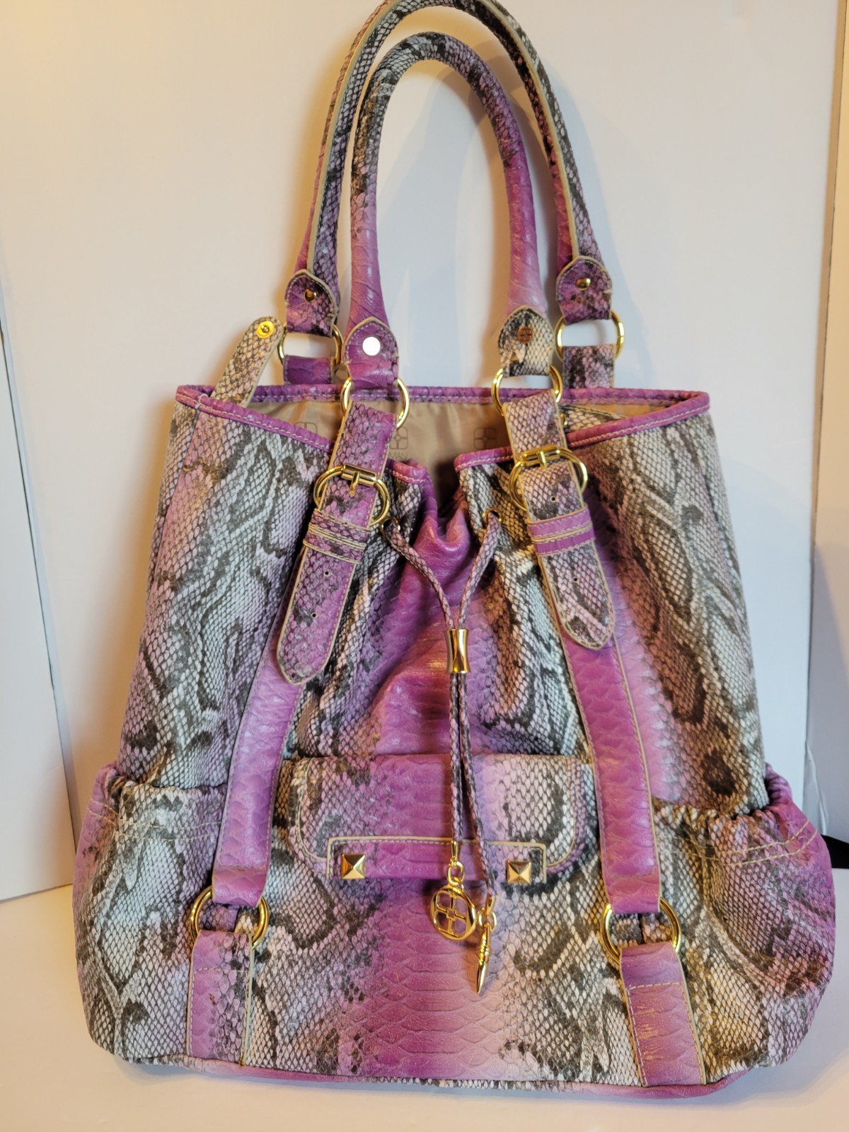 Iman Global Chic Violet/plum/grey Python Print Ve… - image 1