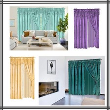 8PC PRINTED WINDOW CURTAIN PANEL SET MODERN WITH ATTACHED VALANCES NADA
