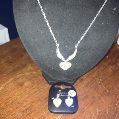 Women s Necklace & Earrings Accessories Heart shape Silver Colour