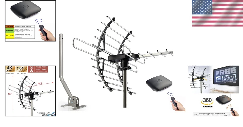 200 Mile Range HD TV Antenna with Remote - Image 2 of 4