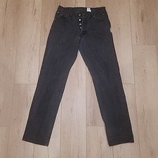 Vintage 90s Calvin Klein Button Fly Jeans Black Rigid Denim Rare Size 9