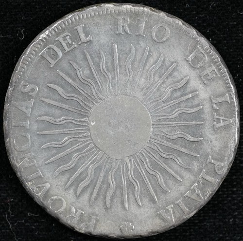1815 Argentina Rio de la Plata SUNFACE 8 Reales NICE TONING, Planchet Flaws