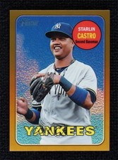 2018 Topps Heritage Chrome Gold Refractor 1/5 Starlin Castro #THC-87 06bg