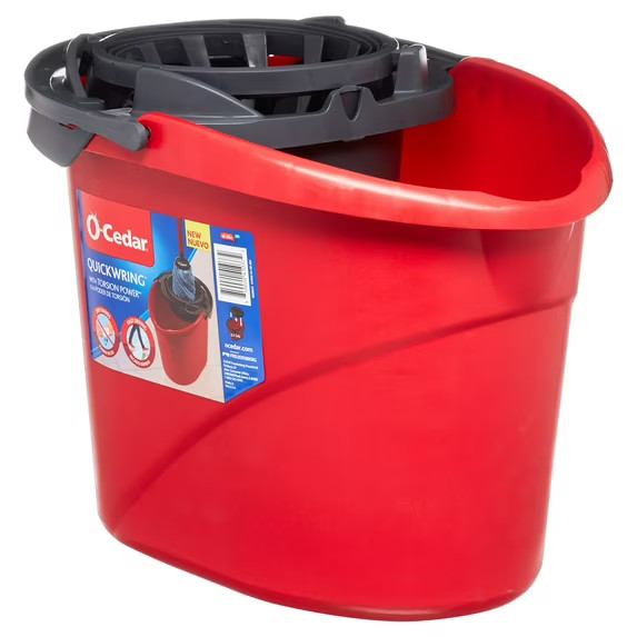 O-Cedar QuickWring™ 2.5 Gallon Mop Bucket with Wringer, Red FREE SHIPPING