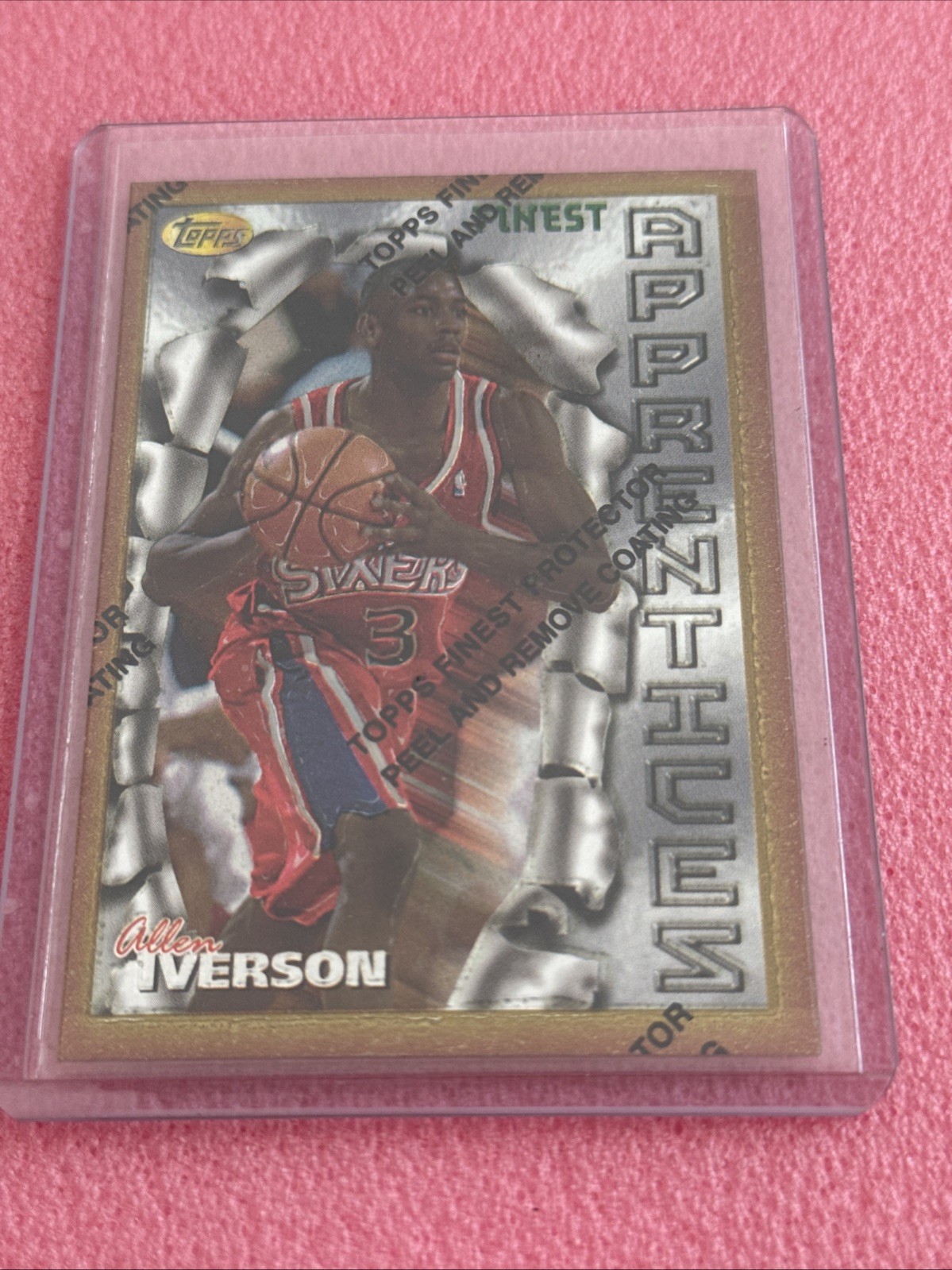 ALLEN IVERSON 1996-97 Topps Finest Apprentices RC Rookie w/ Coating #69 76ers