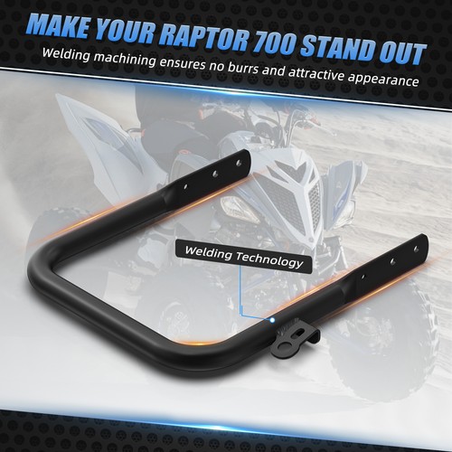 For YAMAHA RAPTOR 700R / 700 Rear Grab Bar Bumper Bracket 2009 2010-2026 Black - Bild 5 von 10