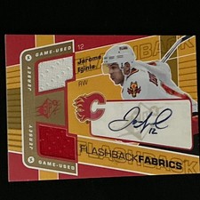 JAROME IGINLA Autograph Patches 2007-08 Upper Deck SPx Flashback Fabrics
