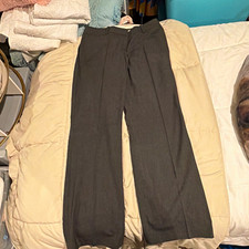 Ann Taylor Women's Charcoal Gray Flat Front Stretch Dress Pants Regular Size 8