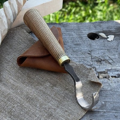 Wood Carving Hook Knife Hand Forged Spoon Carving Knife 52100 Carbon Steel