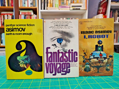 Lot of 3 vintage Asimov PBs: I, Robot; Fantastic Voyage; Earth is Room Enough