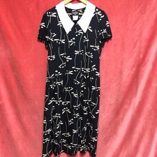 CHANEL BOUTIQUE Coco Mark Short Sleeve Long Dress Dragonfly Pattern