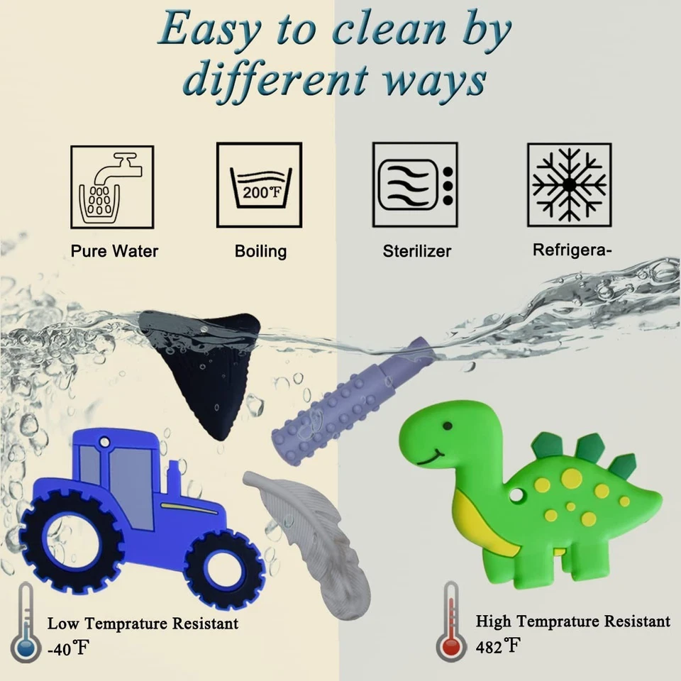 Collar Masticable para Niños Sensoriales, 5 Piezas Collares Masticables para Niños y Niñas Foto 3 de 4