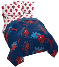 Marvel Spiderman Spidey Daze 5 Piece Queen Bed Set - Includes Reversible Comf...
