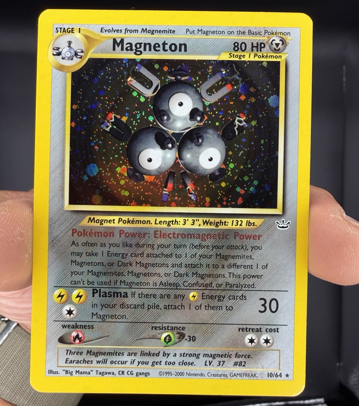 Magneton 10/64 Holo Neo Revelation WOTC Pokemon Card LP
