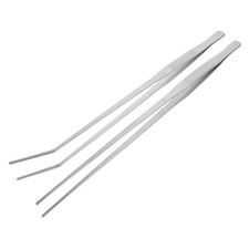 2PCS Reptile Feeding Tongs Aquarium Tweezers Straight and Curved Tips