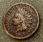 1866 US Indian Head Cent  AG About Good Hole FIller
