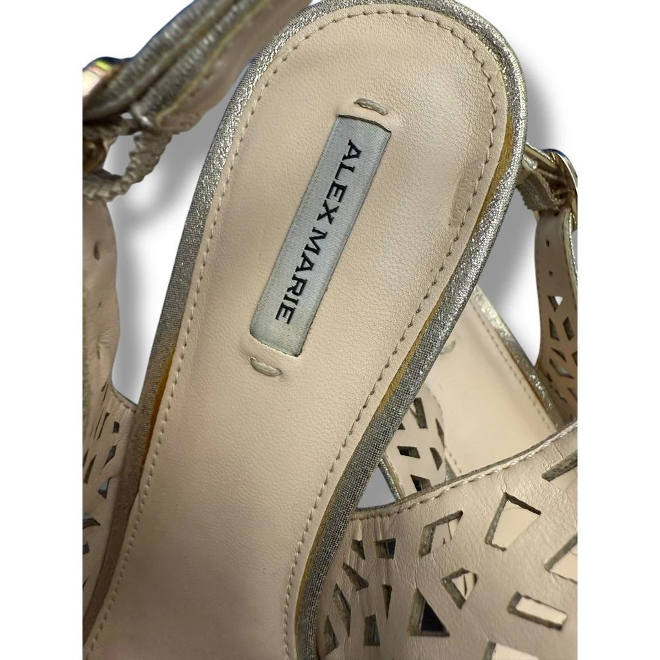 Alex Marie Glitter Rhinestone Slingback Peep Toe Heels Formal Evening Shoes 7.5 - Image 2 of 4