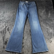 Frame Jeans Le Easy Flare Buttoned Medium Wash Blue 30x28 Women Stretch Cotton