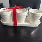 NWT Rae Dunn Planter Set 3 Gnome planter set with  Tray Magic Merry Mischief — photo 3