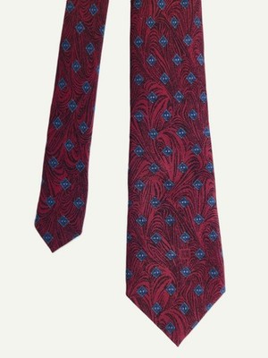 Pierre Balmain Vintage Krawatte - Seide Bordeaux & Rautenmuster