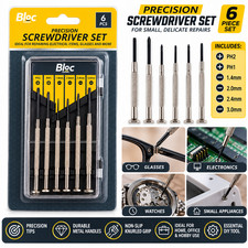 Bloc Pr&auml;zisions Schraubendreher Set 6-teilig PH Kreuzschlitz flach Mini Reparaturkoffer