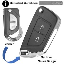 2 Tasten Schlüssel Klappmechanismus Ersatz Gehäuse Neues Design für Citroen DS3