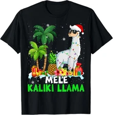 Mele Kaliki Llama Merry Christmas Lights Santa Llama Lover